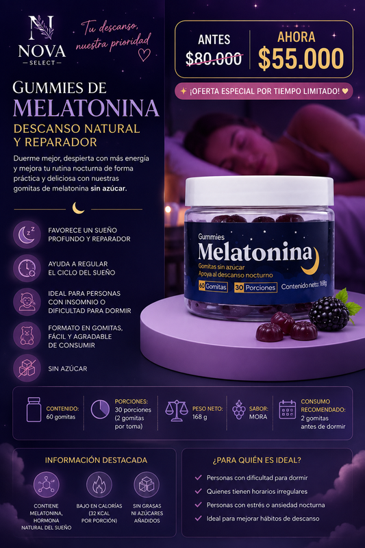 GOMITAS DE MELATONINA SIN AZUCAR - DESCANSA MEJOR