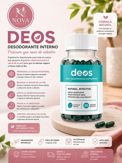 DEOS – DESODORANTE INTERNO NATURAL (30 Cápsulas)