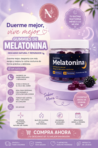 GOMITAS DE MELATONINA SIN AZUCAR - DESCANSA MEJOR