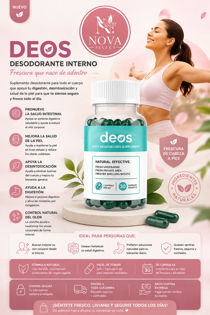 DEOS – DESODORANTE INTERNO NATURAL (30 Cápsulas)