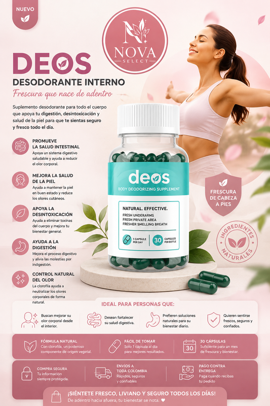 DEOS – DESODORANTE INTERNO NATURAL (30 Cápsulas)