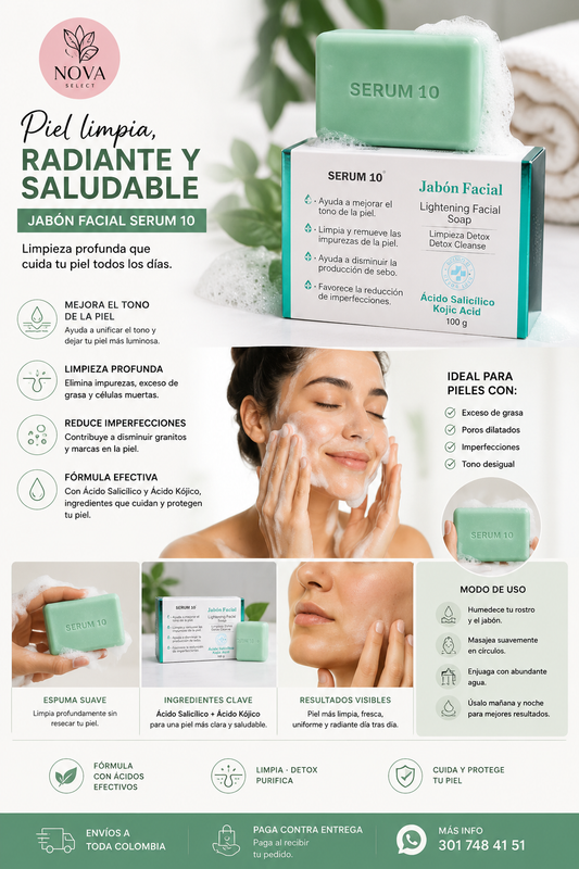 JABÓN FACIAL DETOX - SERUM 10® – Ácido Salicílico y Kójico