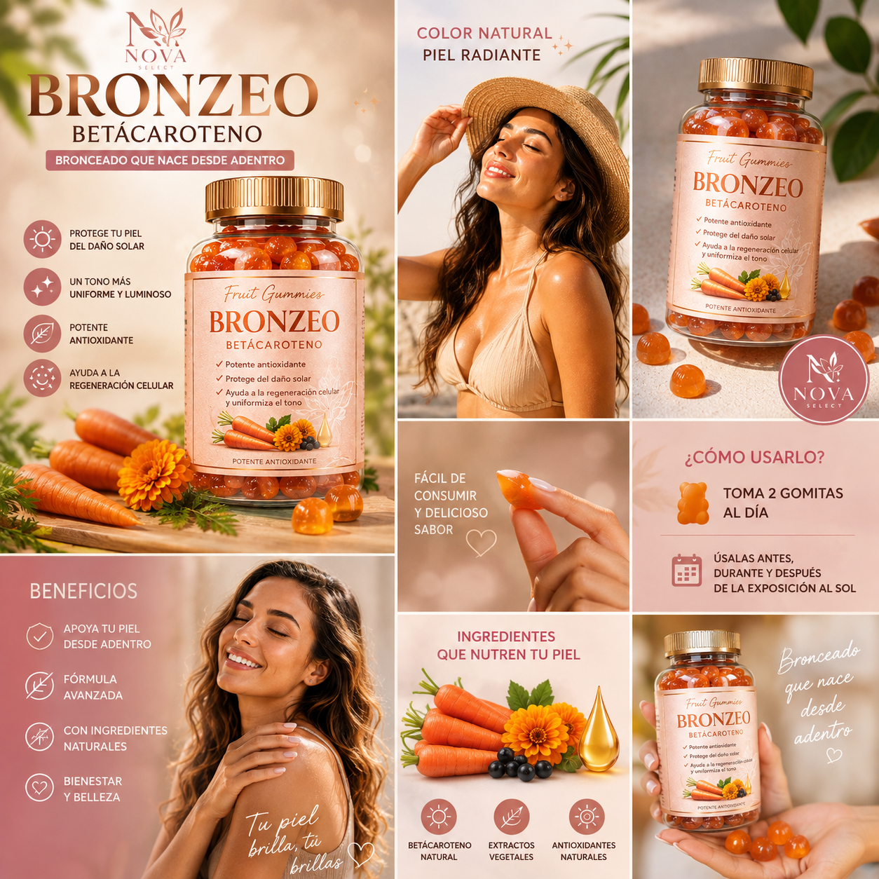 GOMITAS PARA BRONZEO DE BETACAROTENOS