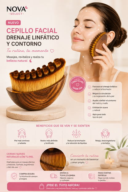 CEPILLO FACIAL DE DRENAJE Y CONTORNO - REAFIRMANTE