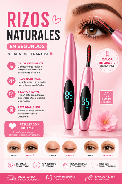 Rizador de Pestañas Eléctrico Rosa