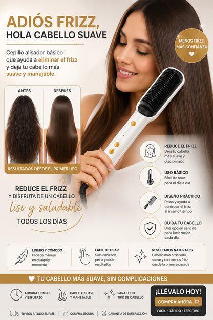 Cepillo Alisador Iónico Para Cabello