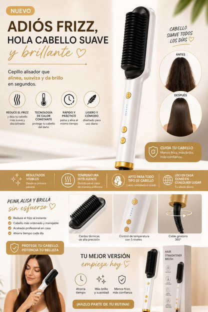 Cepillo Alisador Iónico Para Cabello