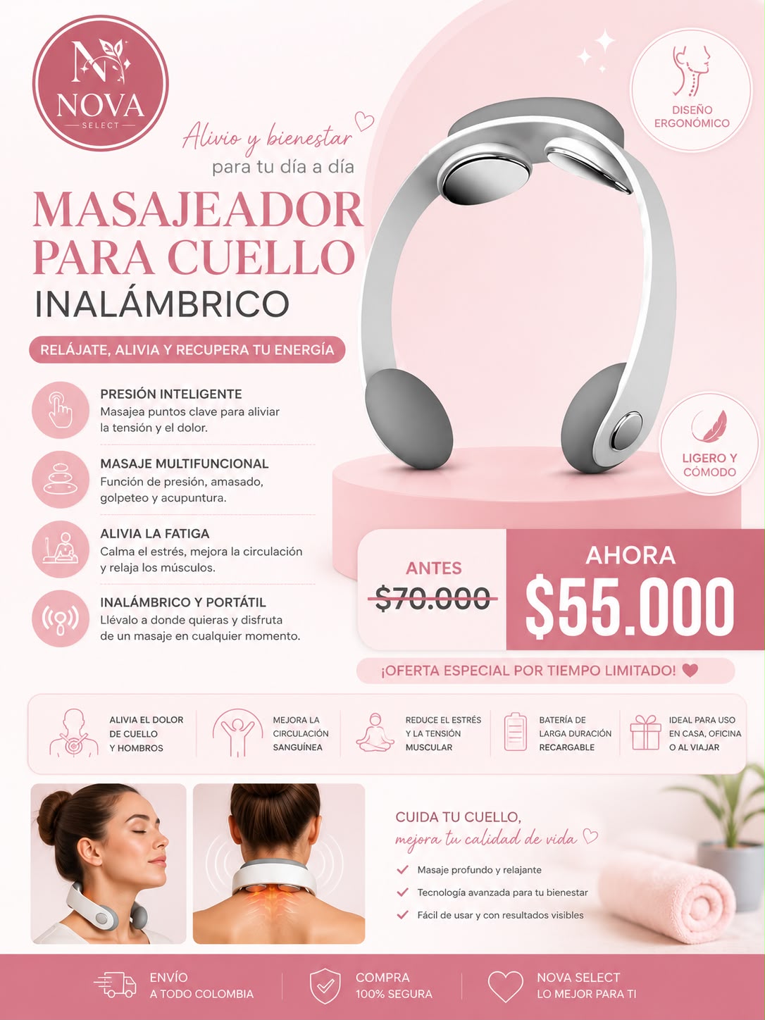 Masajeador Manual de Cuello y Hombros